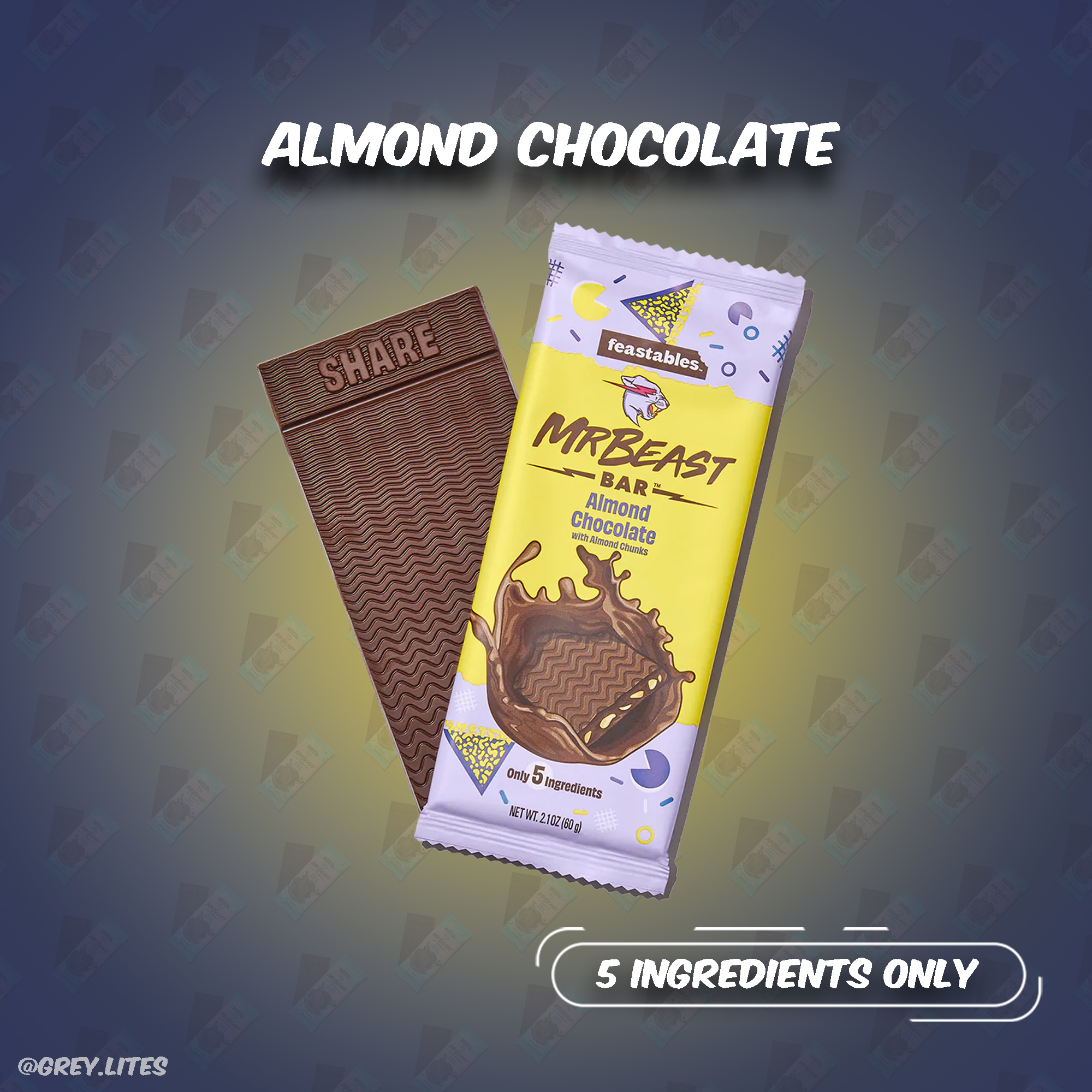 Mr Beast Almond Chocolate Bar w Almond Chunks